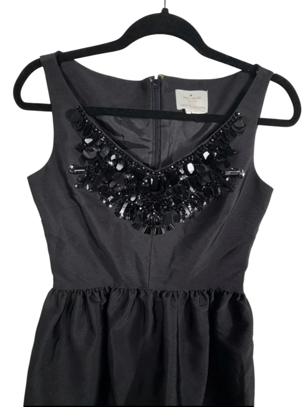 Kate Spade New York Black Embellished Cupcake Sleeveless Dress, NWOT, Size 0.